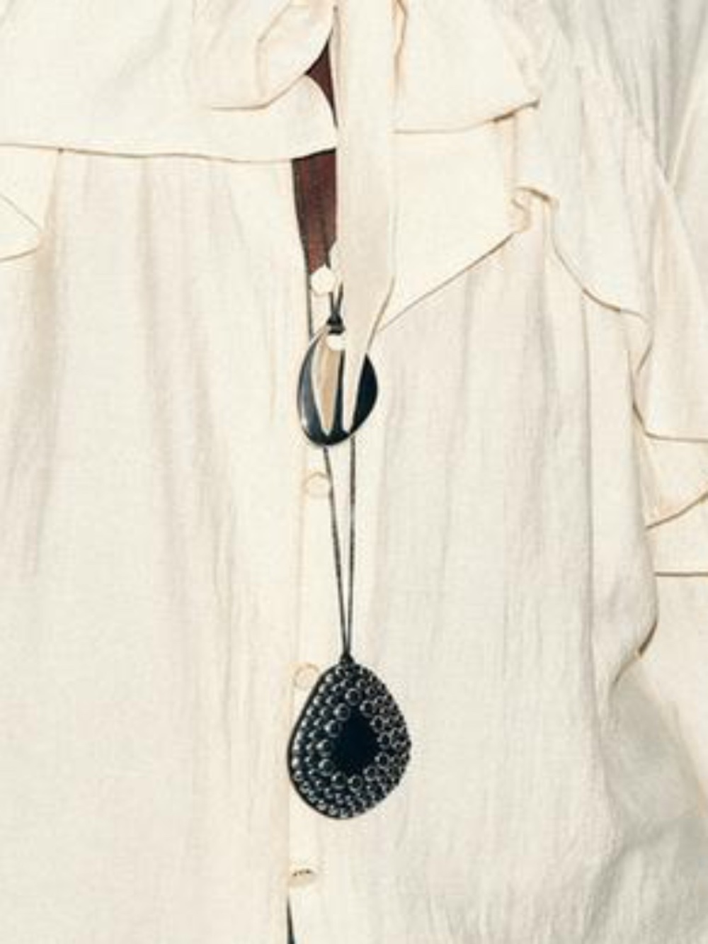 NWT Zara 2-Pack Cord Stud Pendant Necklaces